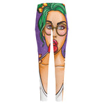 Punk Girl And Lollipop Print High-Waisted Pocket Leggings