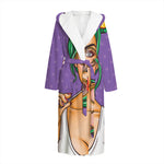 Punk Girl And Lollipop Print Hooded Bathrobe