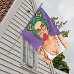 Punk Girl And Lollipop Print House Flag