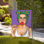 Punk Girl And Lollipop Print House Flag