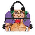 Punk Girl And Lollipop Print Insulated Lunch Bag