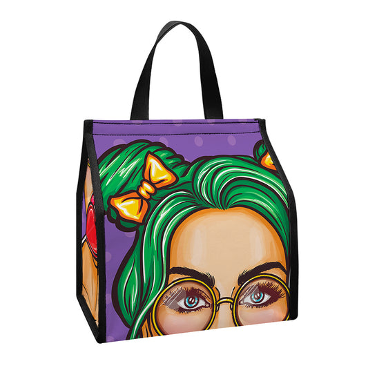 Punk Girl And Lollipop Print Insulated Lunch Tote