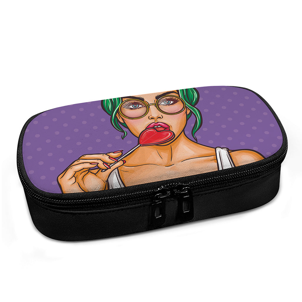 Punk Girl And Lollipop Print Insulin Cooler Travel Case