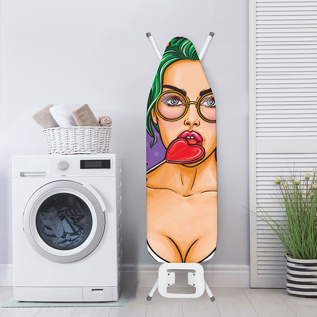 Punk Girl And Lollipop Print Ironing Board Cover