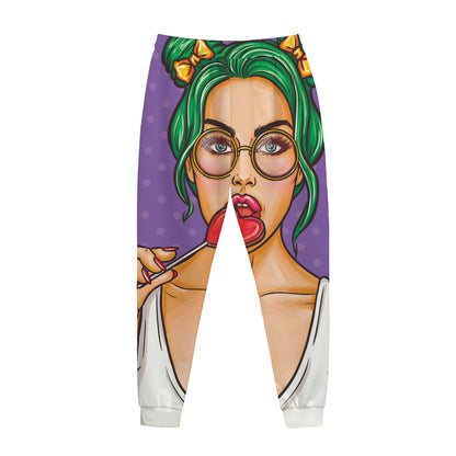 Punk Girl And Lollipop Print Jogger Pants