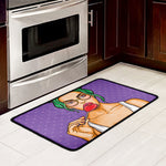 Punk Girl And Lollipop Print Kitchen Mat