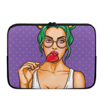 Punk Girl And Lollipop Print Laptop Sleeve