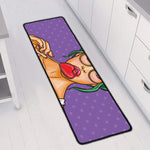 Punk Girl And Lollipop Print Long Kitchen Mat