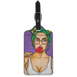 Punk Girl And Lollipop Print Luggage Tag