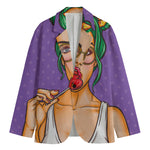 Punk Girl And Lollipop Print Men's Blazer