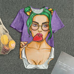 Punk Girl And Lollipop Print Men's Bodysuit