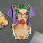 Punk Girl And Lollipop Print Men's Bodysuit