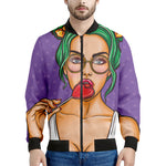 Punk Girl And Lollipop Print Men's Bomber Jacket