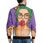 Punk Girl And Lollipop Print Men's Bomber Jacket