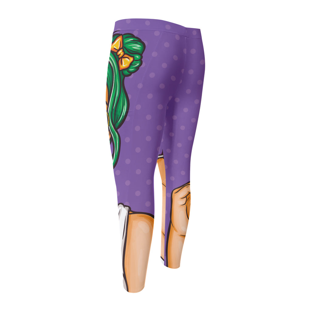 Punk Girl And Lollipop Print Men's Compression Pants