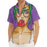 Punk Girl And Lollipop Print Men's Deep V-Neck Shirt