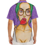 Punk Girl And Lollipop Print Men's Deep V-Neck Shirt