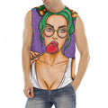 Punk Girl And Lollipop Print Men's Fitness Tank Top