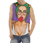 Punk Girl And Lollipop Print Men's Fitness Tank Top