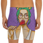 Punk Girl And Lollipop Print Men's Long Boxer Briefs