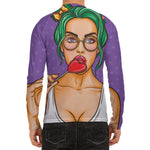 Punk Girl And Lollipop Print Men's Long Sleeve Rash Guard