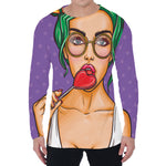Punk Girl And Lollipop Print Men's Long Sleeve T-Shirt