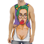 Punk Girl And Lollipop Print Men's Muscle Tank Top