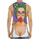 Punk Girl And Lollipop Print Men's Muscle Tank Top
