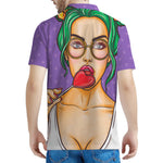 Punk Girl And Lollipop Print Men's Polo Shirt