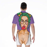 Punk Girl And Lollipop Print Men's Rompers