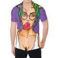 Punk Girl And Lollipop Print Men's Shirt