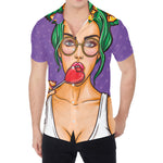 Punk Girl And Lollipop Print Men's Shirt
