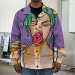 Punk Girl And Lollipop Print Men's Shirt Jacket