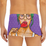 Punk Girl And Lollipop Print Men's Short Boxer Briefs