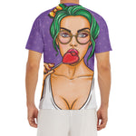 Punk Girl And Lollipop Print Men's Short Sleeve Rash Guard