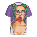 Punk Girl And Lollipop Print Men's Sports T-Shirt