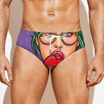 Punk Girl And Lollipop Print Men's Swim Briefs