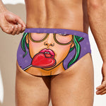 Punk Girl And Lollipop Print Men's Swim Briefs