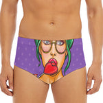 Punk Girl And Lollipop Print Men's Triangle Swim Briefs
