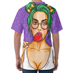 Punk Girl And Lollipop Print Men's Velvet T-Shirt