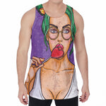 Punk Girl And Lollipop Print Men's Velvet Tank Top
