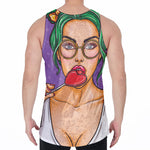 Punk Girl And Lollipop Print Men's Velvet Tank Top