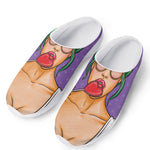 Punk Girl And Lollipop Print Mesh Casual Shoes