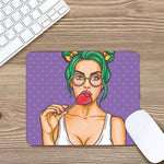 Punk Girl And Lollipop Print Mouse Pad