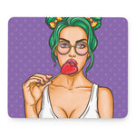 Punk Girl And Lollipop Print Mouse Pad