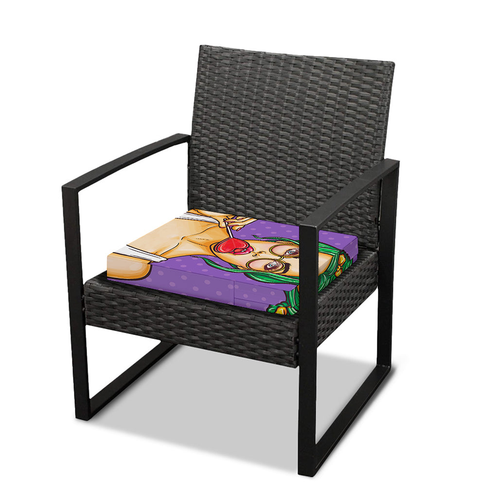 Punk Girl And Lollipop Print Outdoor Seat Cushion Cover