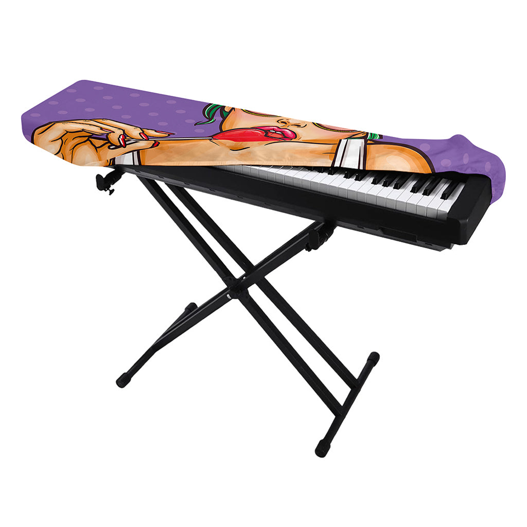 Punk Girl And Lollipop Print Piano Keyboard Cover