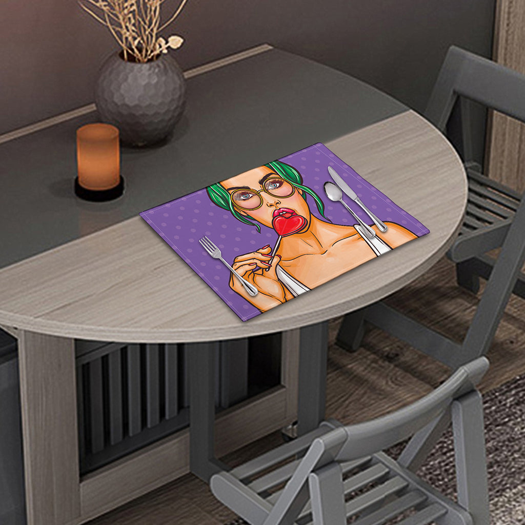Punk Girl And Lollipop Print Placemat