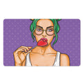 Punk Girl And Lollipop Print Polyester Doormat
