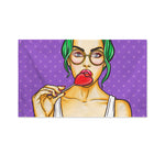 Punk Girl And Lollipop Print Polyester Flag
